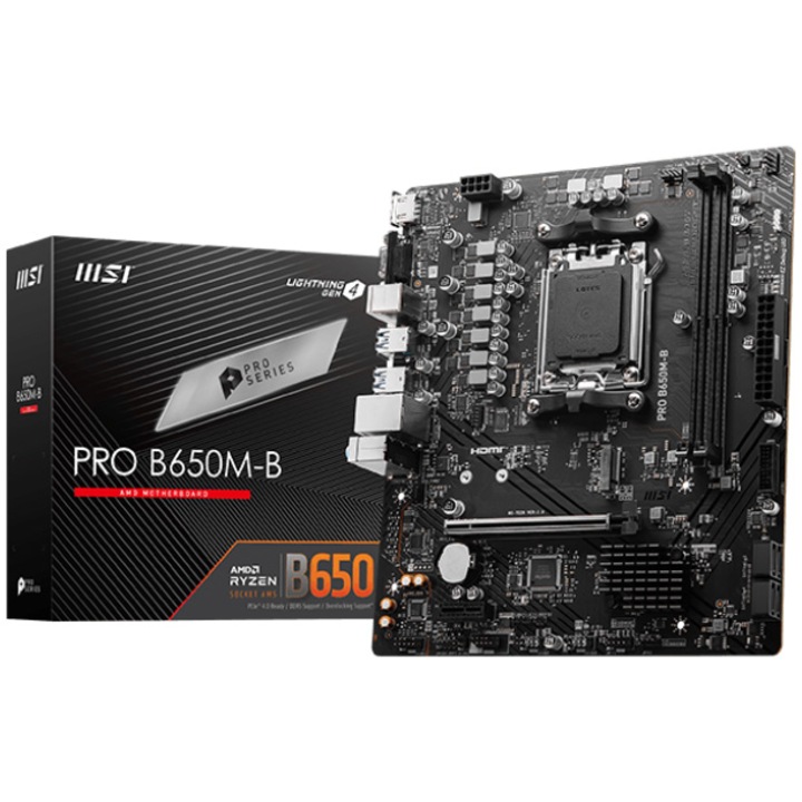Дънна платка MSI PRO B650M-B, Socket AM5, DDR5, Micro ATX