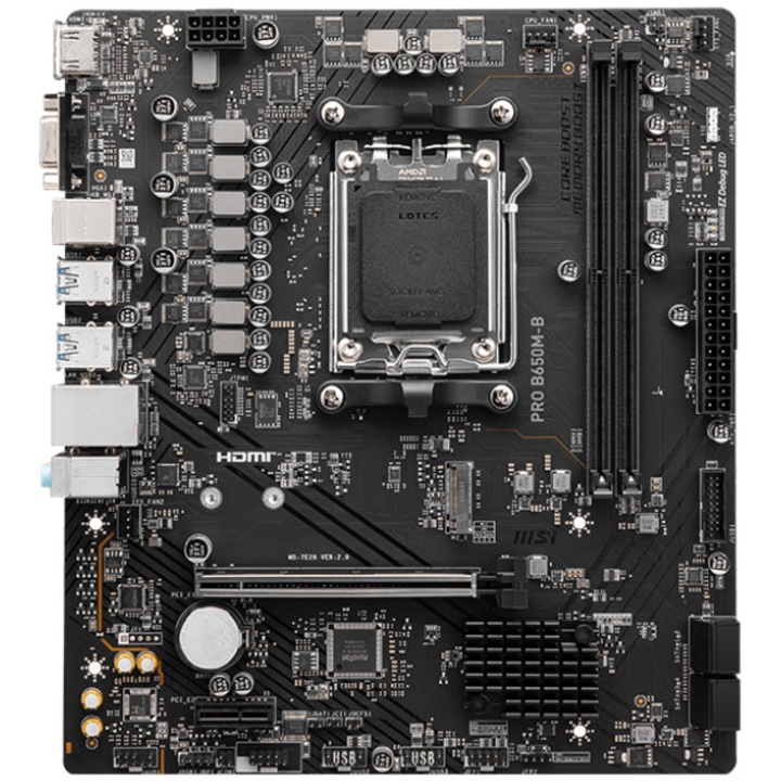Дънна платка MSI PRO B650M-B, Socket AM5, DDR5, Micro ATX