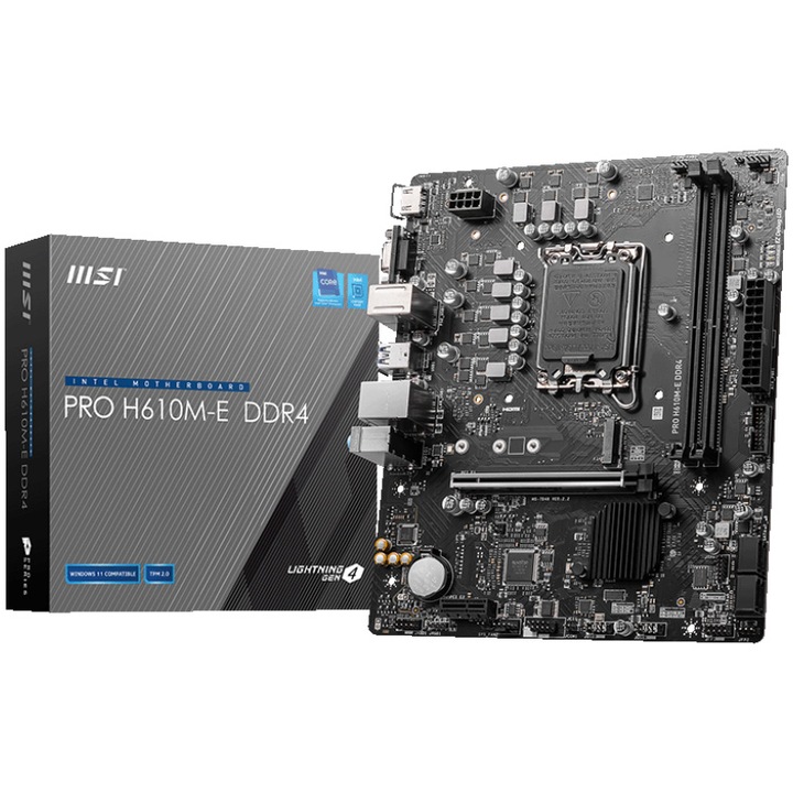 Дънна платка MSI PRO H610M-E, Socket LGA1700, DDR5, PCI-E 4.0