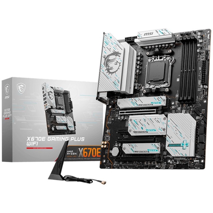 Alaplap, MSI X670E GAMING PLUS WIFI, ATX, AM5 foglalat, AMD x670 4 x DDR5