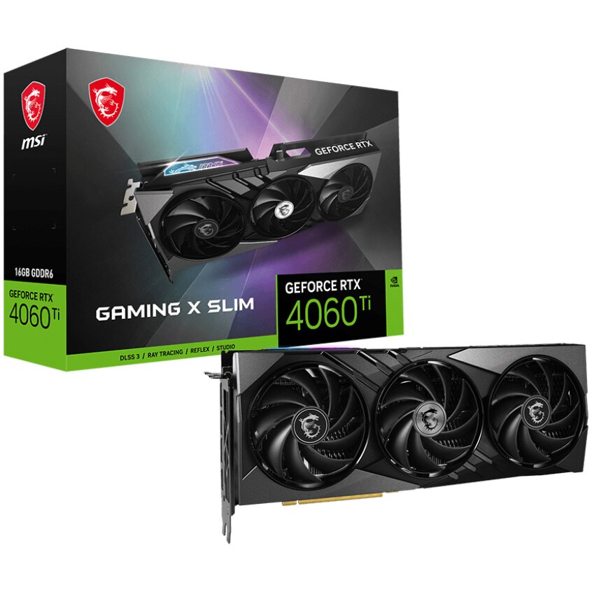 Placa video MSI GeForce RTX 4060 Ti GAMING X SLIM 16G, 16 GB GDDR6, 128-bit