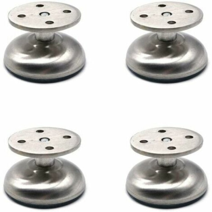 Set de 4 picioare reglabile pentru mobilier, Inox, 3.5x5.9cm, Argintiu