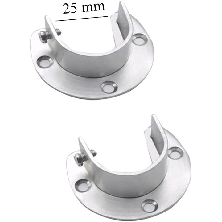 Suport pentru stalp de dulap, Enforose, set de flanse in forma de U, inox, rezistent la rugina, capacitate mare de incarcare