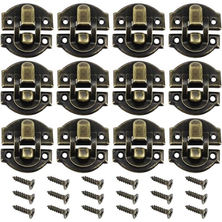 Incuietoare pentru cutie cu model rafinat, material metalic in ton de bronz de forma frumoasa pentru cutia de bijuterii si mobilier din lemn