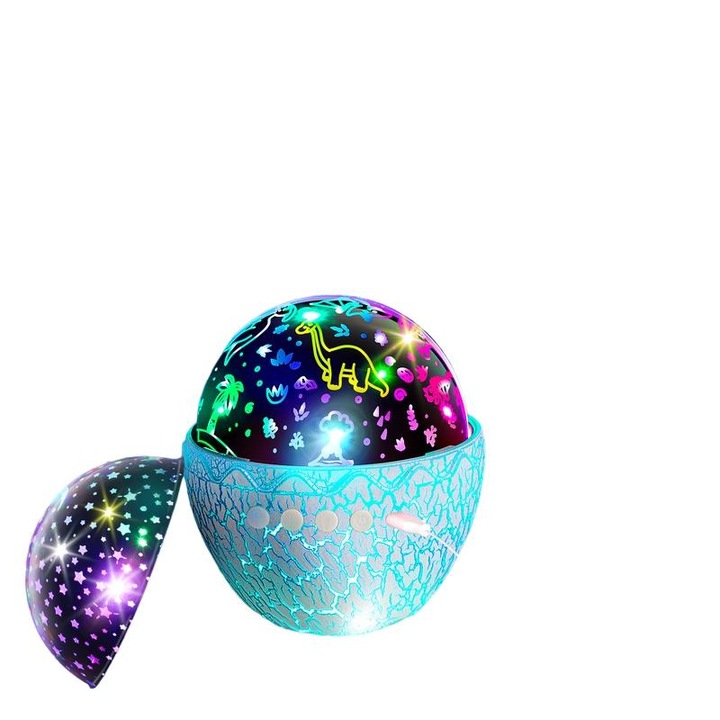 Lampa de veghe pentru copii ATOPDREAM, ou de dinozaur si stele, 16 culori