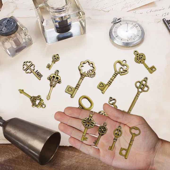 Set 40 chei schelet antice AMRINUGL bronz vintage 5x2cm