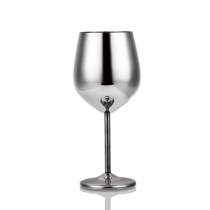Vörösboros pohár, QttvbTna, rozsdamentes acél, 500 ml, 21,5 x 7,3 cm, ezüst