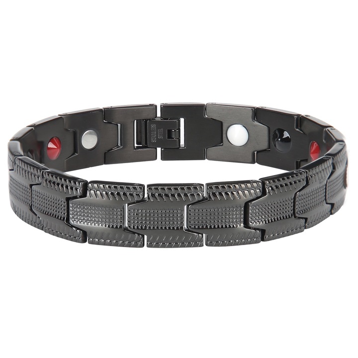 Bratara din otel inoxidabil cu magneti, sanatate, 22x1.3cm