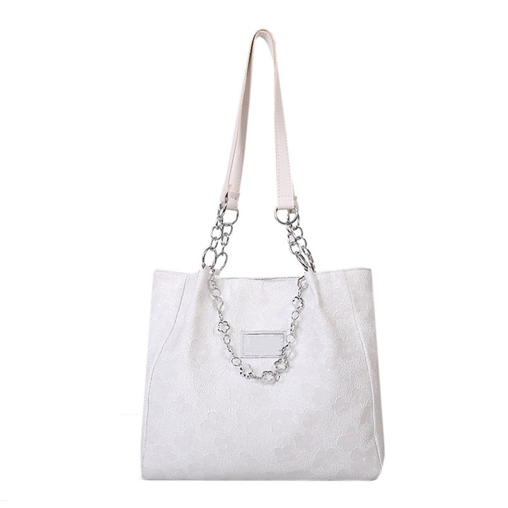 Jormftte női válltáska, vászon, elegáns, patentos záródású, bevásárláshoz.