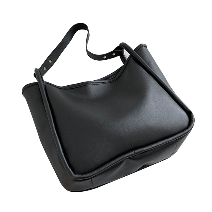 PU bevásárlótáska, Jormftte, nagy kapacitású, női, mindennapi használatra, fekete.