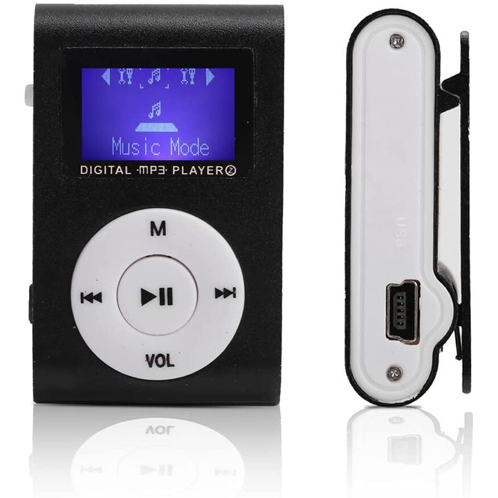 Player multimedia compact, Enforose, radio AM/FM/SW, suport MP3 si e-book, negru, 32GB suport