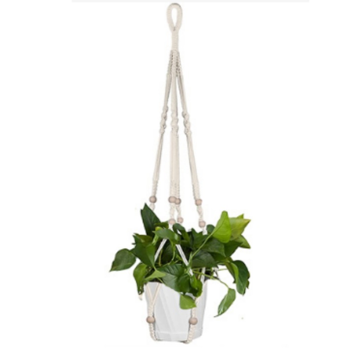 Suport suspendat pentru plante, Handmade, 35inch, set cu carlig de tavan