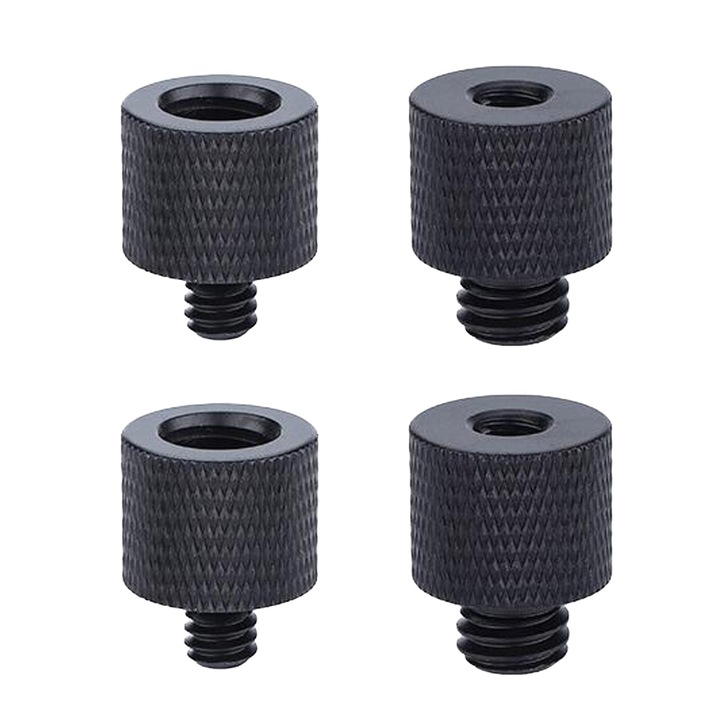 4 db csavaradapter készlet állványhoz, Bizaical, alumínium, fekete, 2x1,6 cm