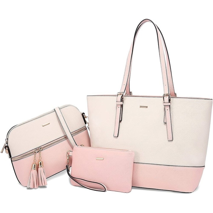 3 db-os női táska készlet, Jormftte, Ökológiai bőr, 30 x 12 x 26,5 cm, Többszínű