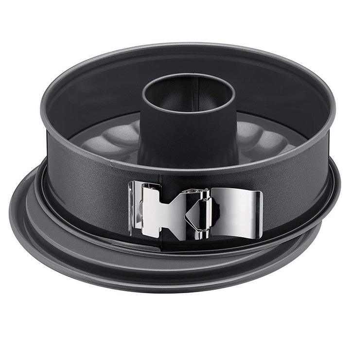 Kerek tepsi 26cm, 2 talp, sötétszürke, szénacélból, tapadásmentes bevonattal