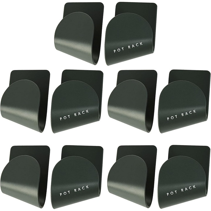 Organizatoare capac oala montat pe perete, Enforose, design economisitor de spatiu, suport reglabil, plastic ABS