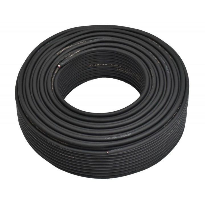 Кръгъл професионален аудио кабел 2x2, 5mm2 с памук / 8mm - 100m/ролка