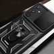 Husa telefon compatibila cu Samsung Galaxy A54 5G, protectie camera Slide and Snap Soft Premium, Magnetic Ring Holder, PopGrip, Anti-Shock, Rugged Protection, Negru