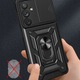 Husa telefon compatibila cu Samsung Galaxy A54 5G, protectie camera Slide and Snap Soft Premium, Magnetic Ring Holder, PopGrip, Anti-Shock, Rugged Protection, Negru