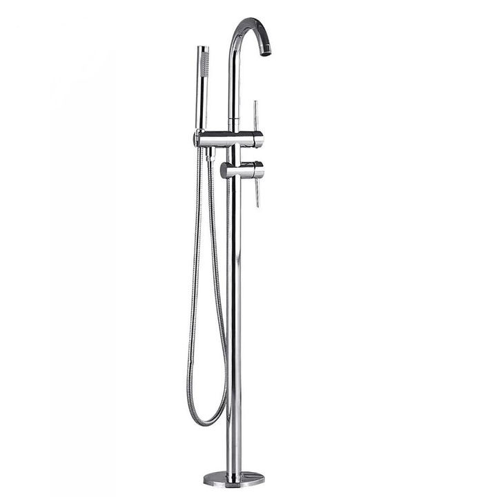 Szabadon álló kádcsaptelep, fényes króm