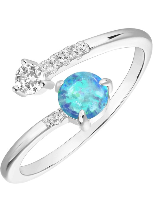 Inel Cozevdnt ajustabil, opal albastru