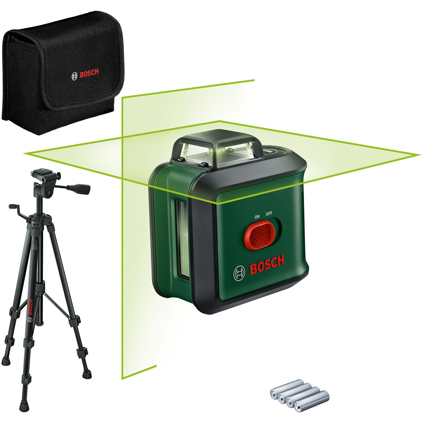 Nivela cu laser Bosch UniversalLevel 360 Set 0603663EZ1, proiecteaza o linie orizontala 360° si verticale la 120, cu autonivelare, domeniu masurare 24 m, precizie 0.4 mm/m, interva