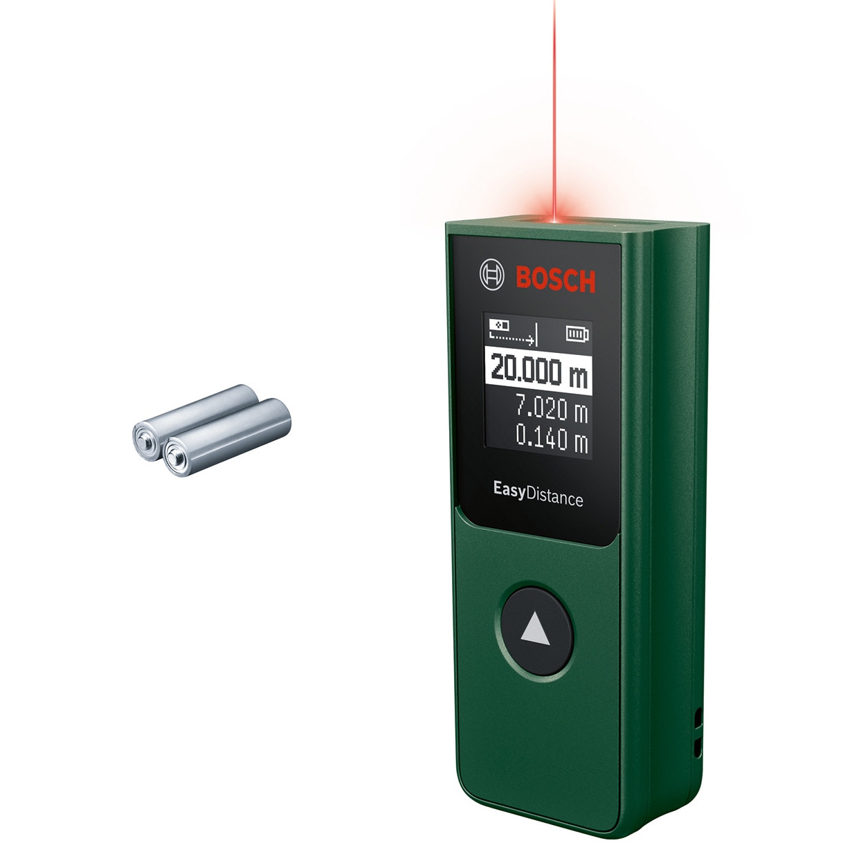 Telemetru Bosch EasyDistance 20 0603672AZ0, masurarea precisa cu laser a distantelor de pana la 20 m, masurare lungimi, suprafete si volume