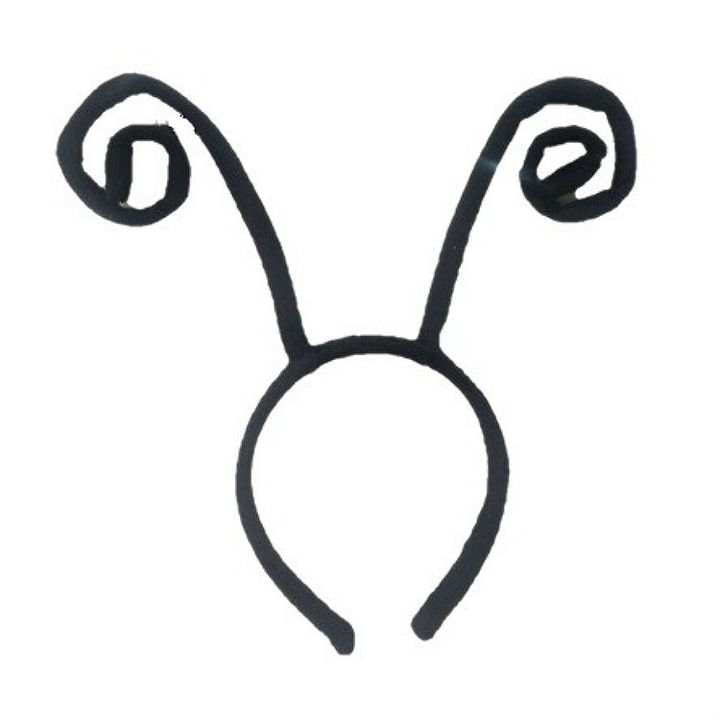 Bentita model antene greiere/insecta, JENUOS®, marime universala, Poate fi indoit dupa bunul plac, halloween, copii petrecere, Negru