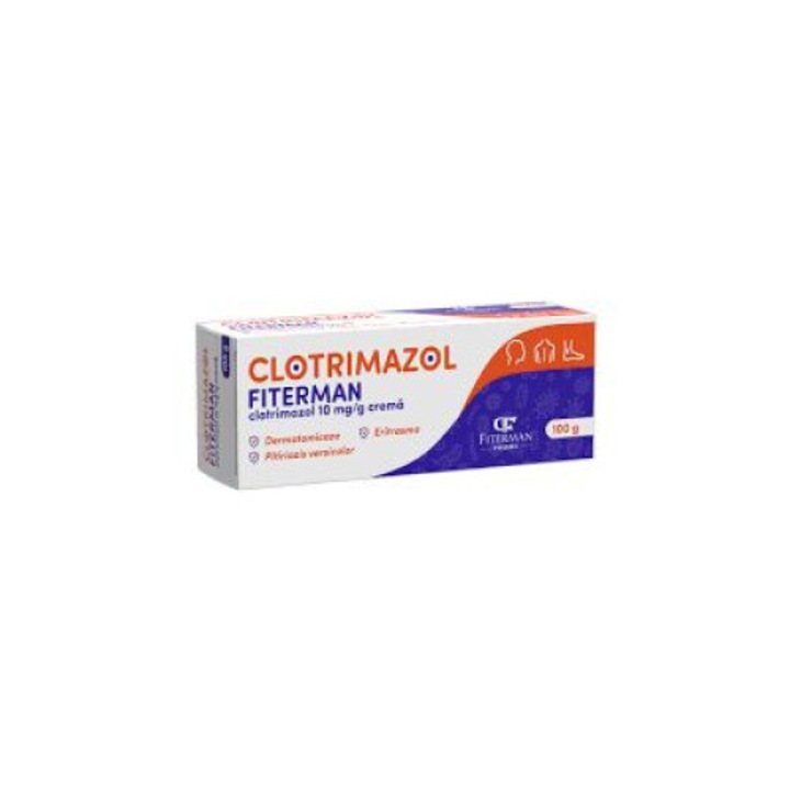Клотримазол крем, антимикотик, 10 mg/g, 100 g, Fiterman