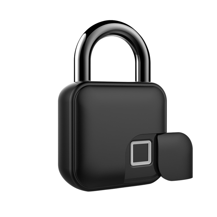Tuya Fingerprint Smart Lock Bluetooth Black Anti-Theft за врати, шкафове за багаж