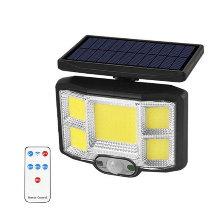 LED соларна лампа, 168 COB, сензор за движение, 35W