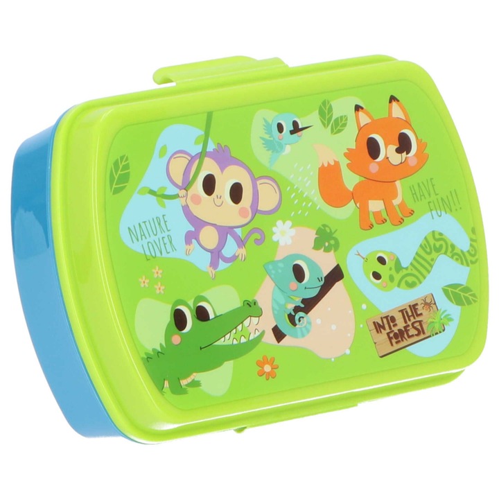 Cutie sandwich dreptunghiulara Into The Forrest, 20x8 cm Verde