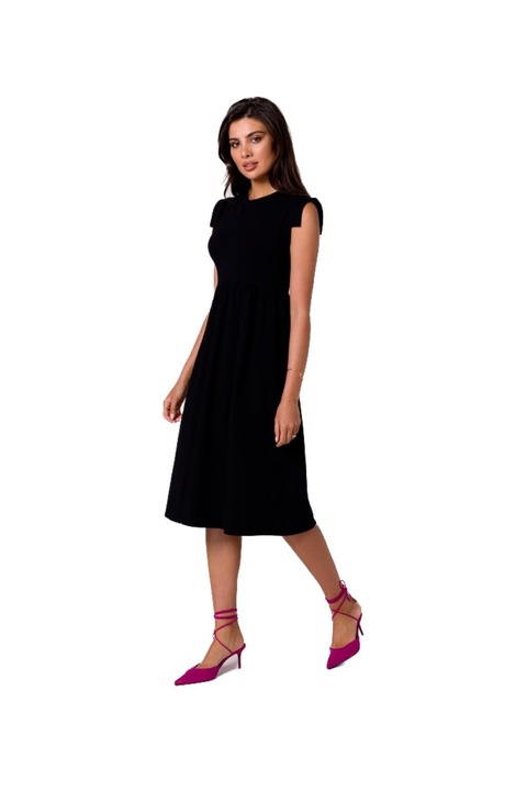 Rochie midi din bumbac, BeWear, Negru