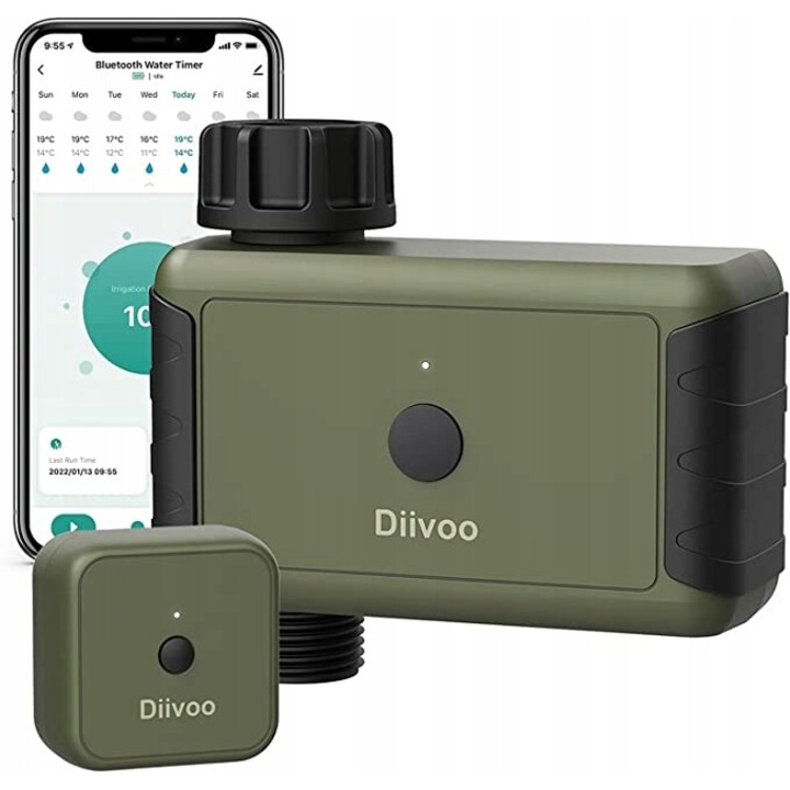 Programator stropire Diivoo WT-03W, control WiFi, compatibil Alexa/Google Assistant, IPX5, 3/4" sau 1/2"
