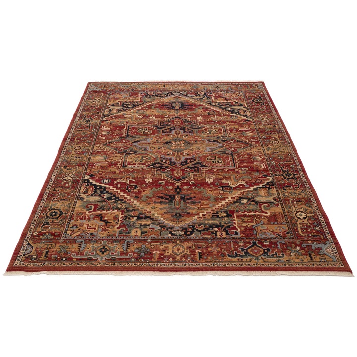 Covor Carpeta lana 100%, Colectia Antique 2886-1-53588, Rosu/Bej/Albastru inchis, design Oriental, 250x340 cm