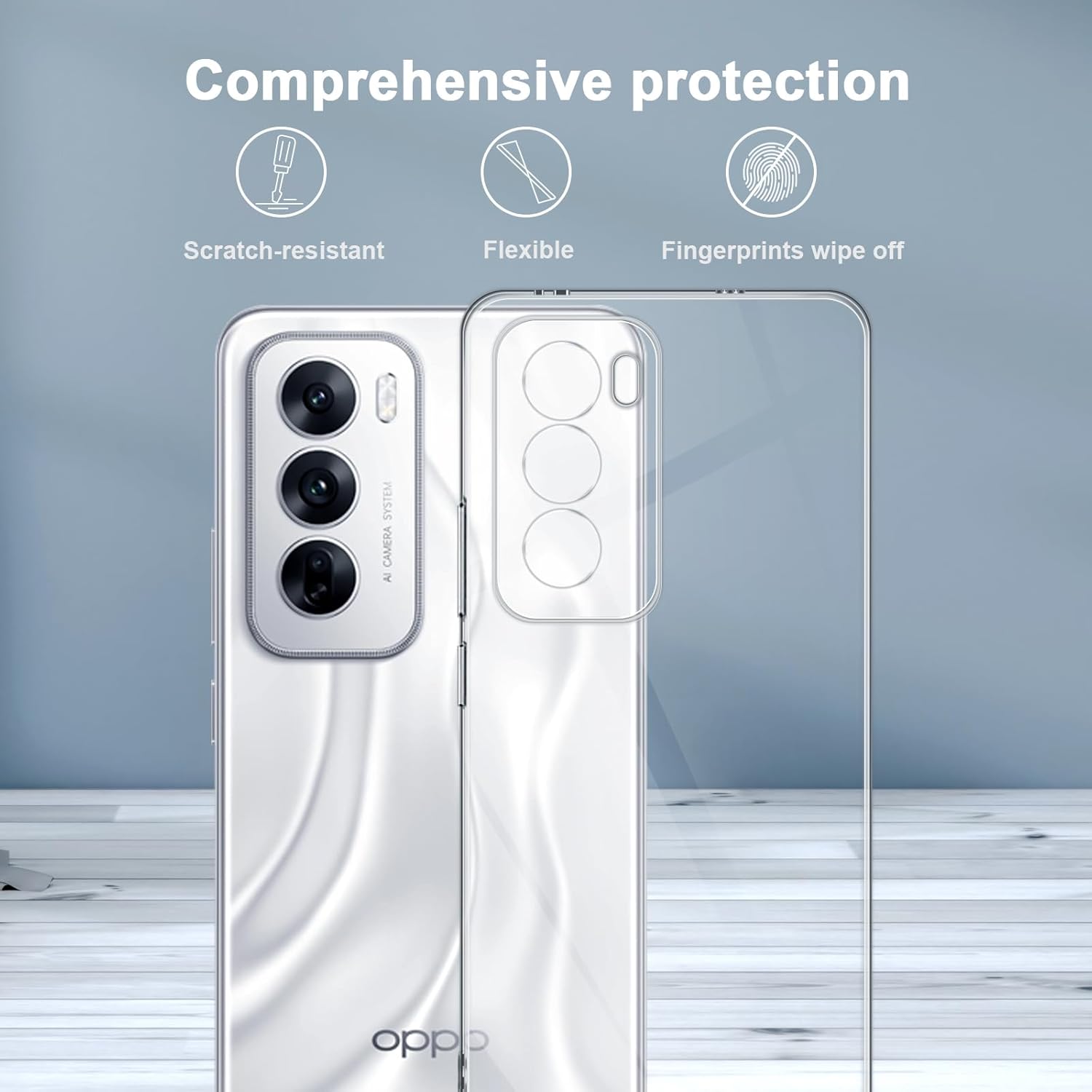 Husa protectie Mat-Tech compatibila cu Oppo Reno12 Pro 5G, Anti-soc, 2MM, Protectie Camera, Decupaje Precise, Rezistenta la impact, Margini ridicate pentru protectia ecranului, Transparenta