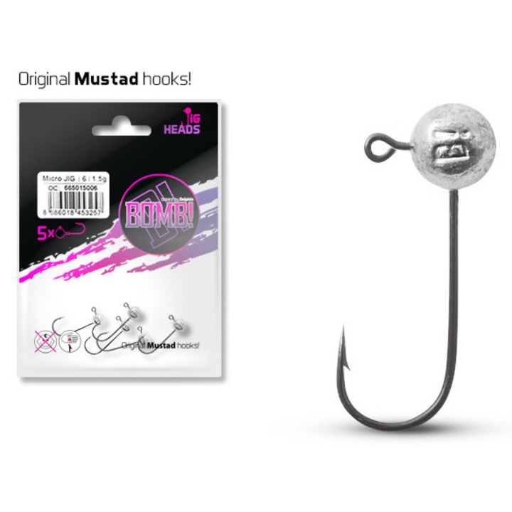 Cap Jig Fish-On-X Cap Jig fara guler Bomb 5 bucati 12g marime carlig 1/0