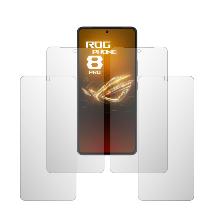 Комплект от 4 протектора за екран Folie24, за Asus ROG Phone 8 Pro, 2X Ultra-Clear + 2X Matte, пълно покритие на дисплея и удобни за калъфи, Залепващи, Гъвкави със саморегенериране