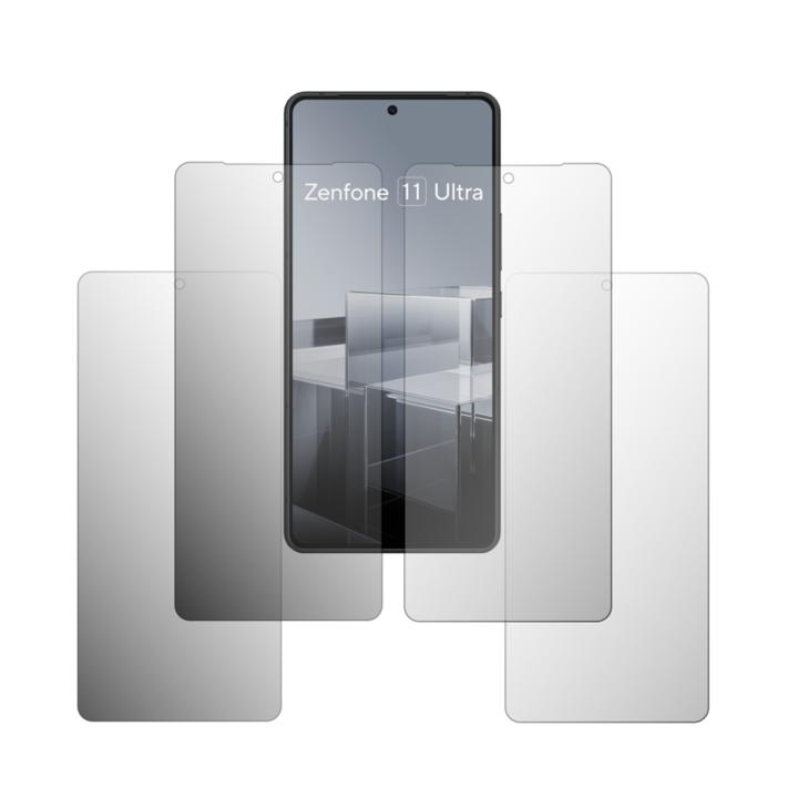 Комплект от 4 протектора за екран Folie24, за Asus Zenfone 11 Ultra, 2X Ultra-Clear + 2X Matte, пълно покритие на дисплея и удобни за калъфи, Залепващи, Гъвкави със саморегенериране