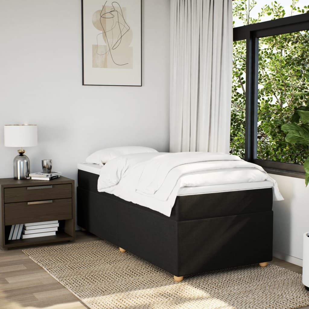 Pat Boxe Pat box spring cu saltea vidaXL, negru, 90x200 cm, textil, 34.26 kg ...
