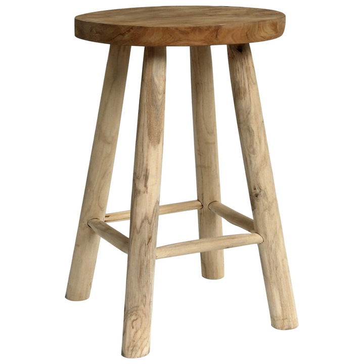 Табуретка Puzzle-home HM9479, Натурал, Дърво, Φ35x62Hcm
