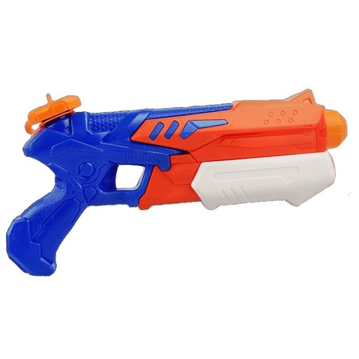 Детски воден пистолет, Game Command, за плаж/басейн, 300 ml резервоар, възраст 6+, тъмносин/червен