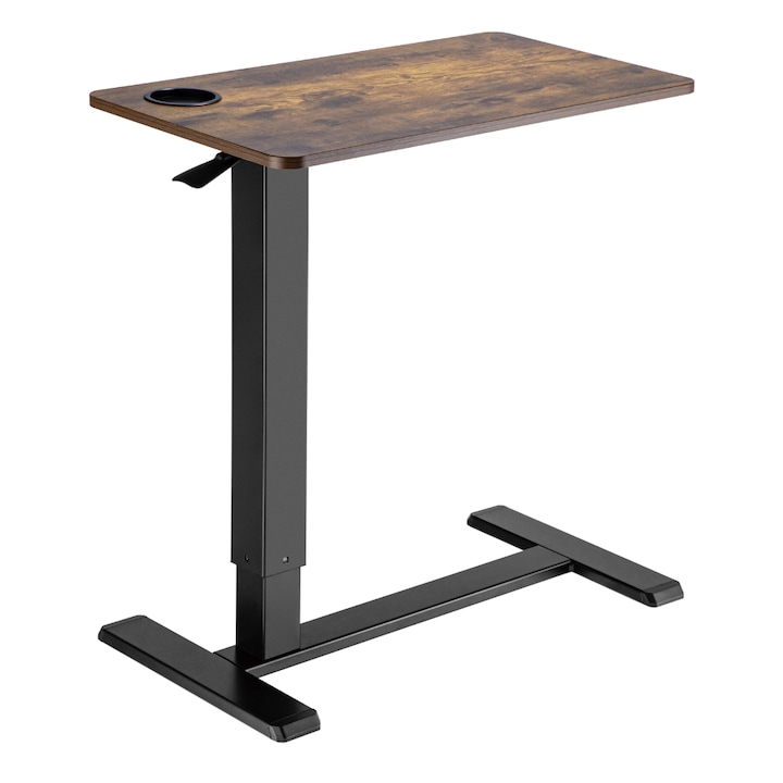 Мобилна маса с газово регулиране, винтидж дърво