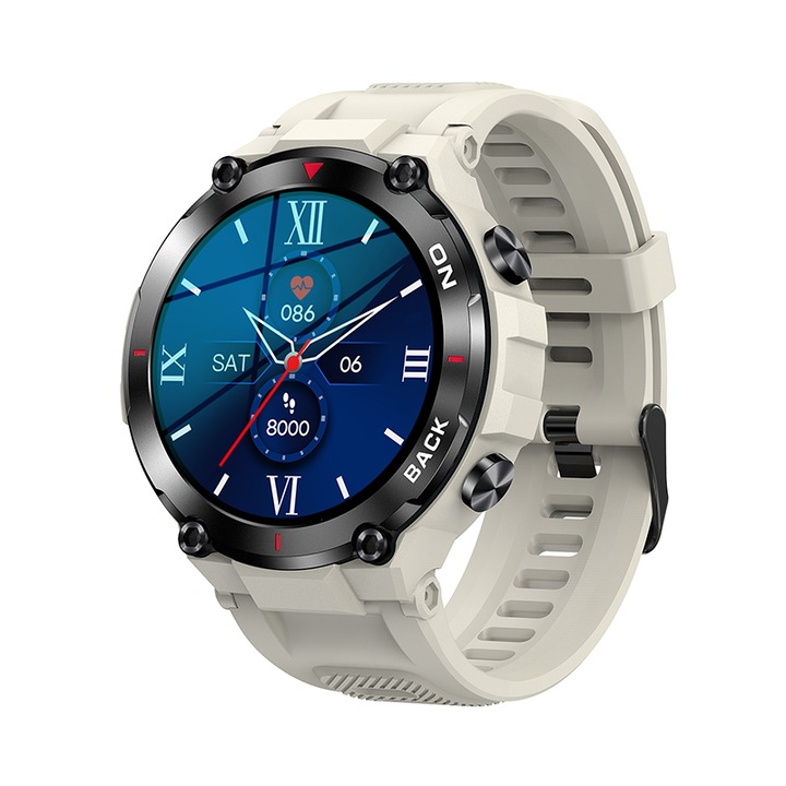 Смарт часовник NUBI K37, GPS, Bluetooth разговор, Следене на сърдечната честота, Сън, Ниво на кислород, Нотификации, Множество спортни режими, Сив