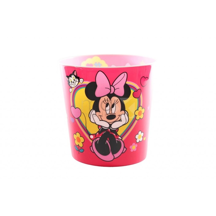 Cos birou Minnie Mouse, 21x21.5x21.5 cm Roz 4 l