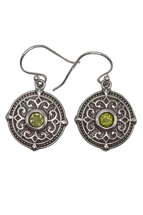 Cercei din argint 925 TSR cu pietre naturale peridot model 2PJS3