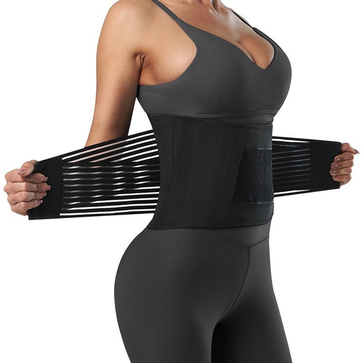 Centura de slabit, suport lombar, refacere postnatala, neopren, marime M, sundiguer, neagra