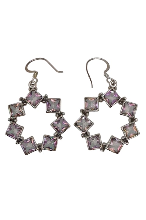 Cercei din argint 925 TSR cu pietre naturale cuart mistic model 1MSS1