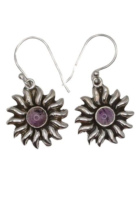 Cercei din argint 925 TSR cu pietre naturale ametist model 2MSS1