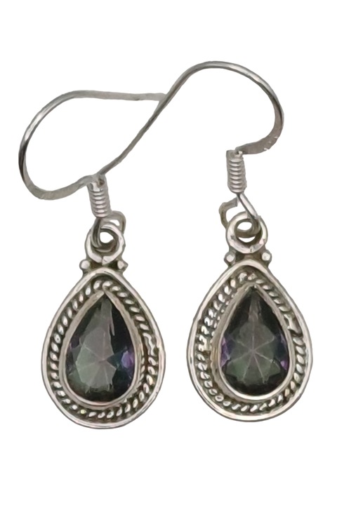 Cercei din argint 925 TSR cu pietre naturale cuart mistic model 4MSS2